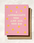 I Appreciate You Card