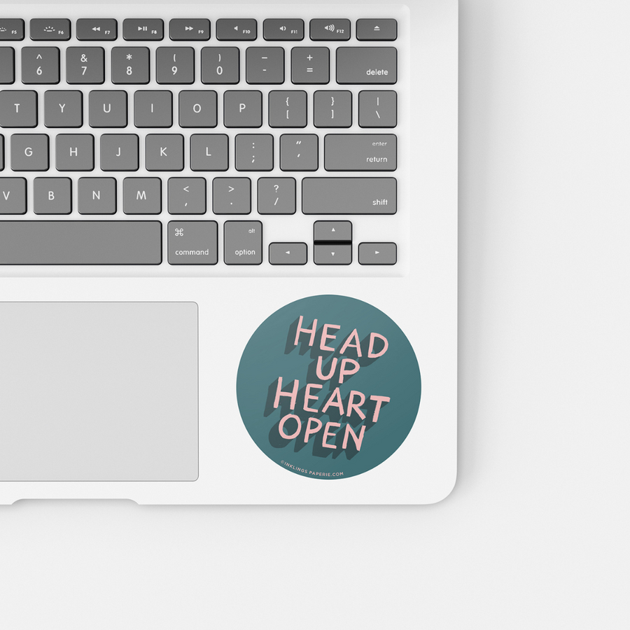 Vinyl Sticker - Head Up Heart Open