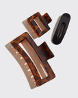 Recycled Plastic Assorted Claw Clips- Rectangle Open Shape